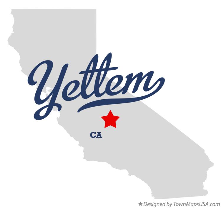 Map of Yettem California CA