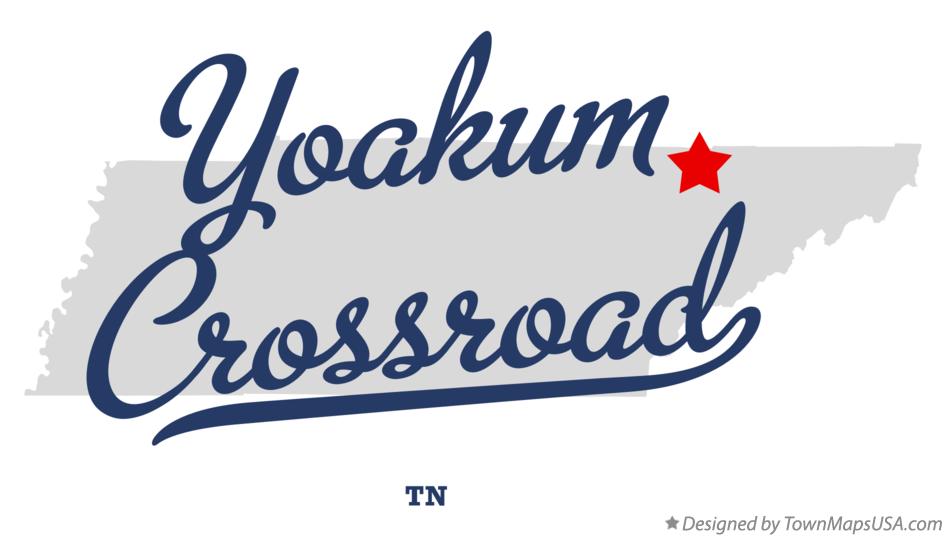 Map of Yoakum Crossroad Tennessee TN