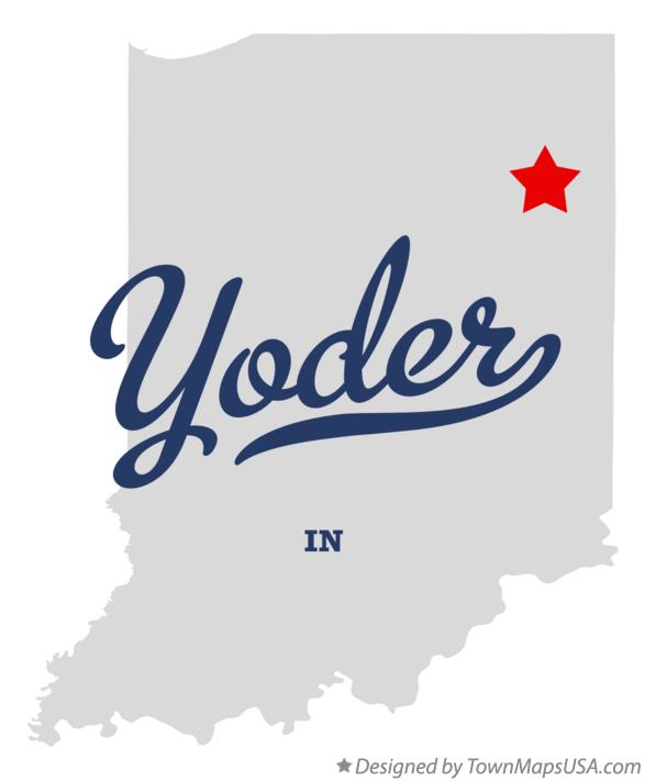 Map of Yoder Indiana IN