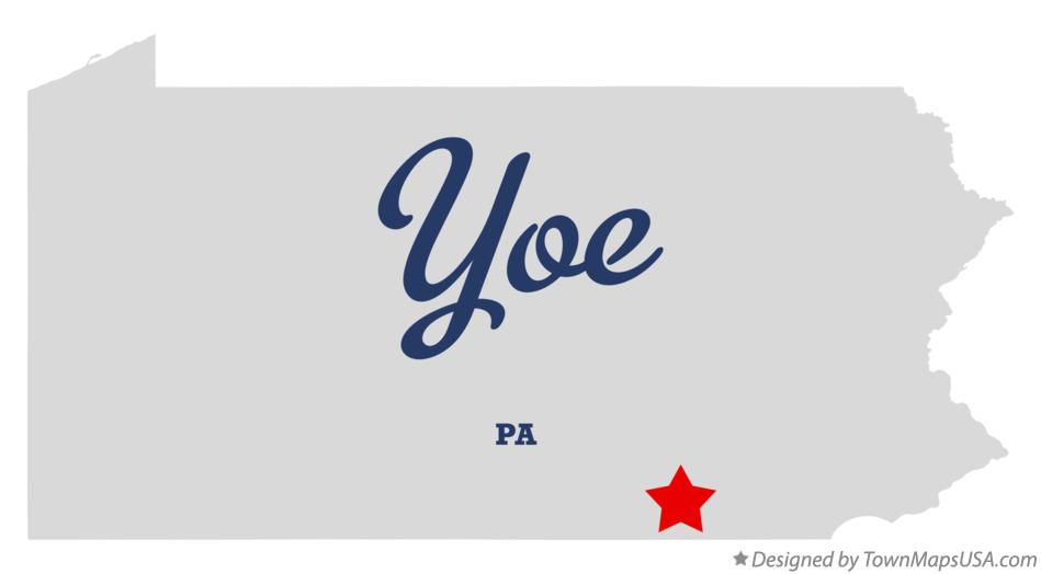 Map of Yoe Pennsylvania PA