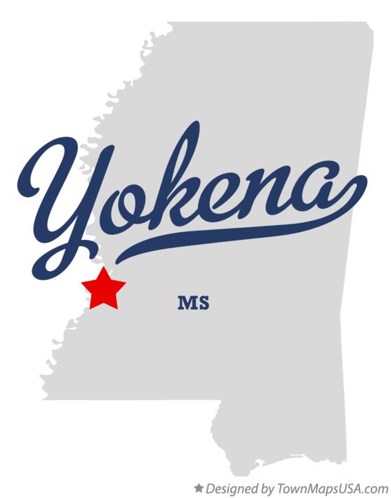 Map of Yokena Mississippi MS
