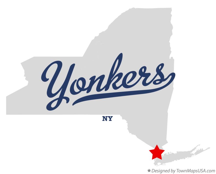 Map of Yonkers New York NY