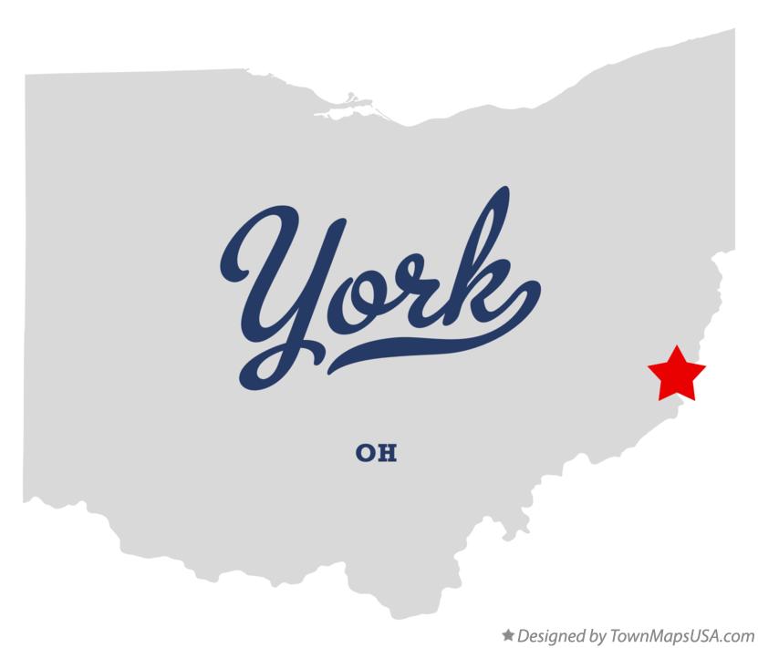 Map of York Ohio OH