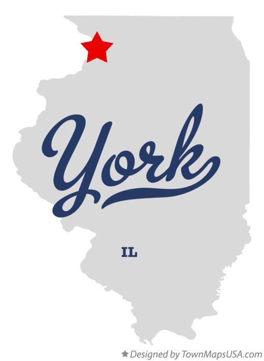 Map of York Illinois IL