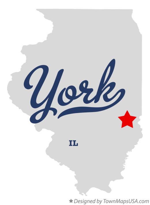 Map of York Illinois IL