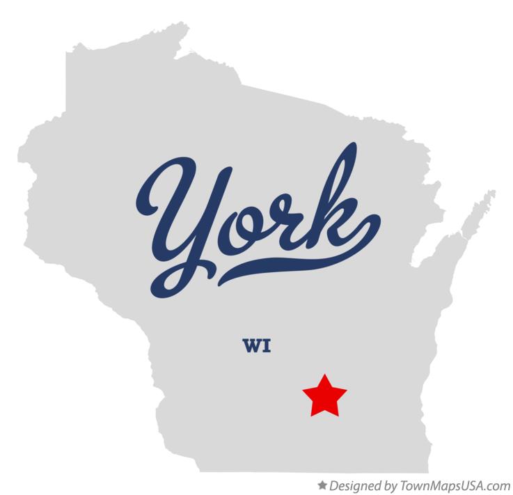 Map of York Wisconsin WI