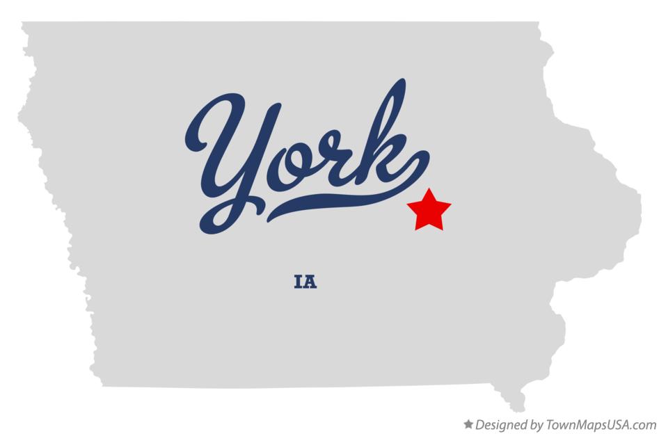 Map of York Iowa IA