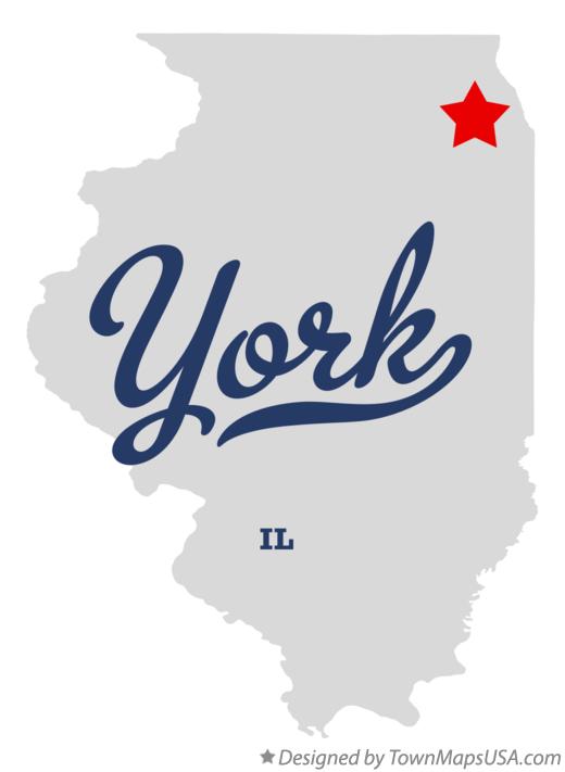 Map of York Illinois IL