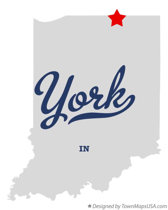 Map of York Indiana IN