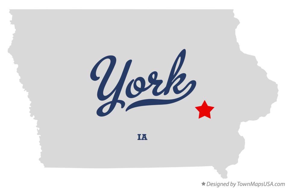 Map of York Iowa IA