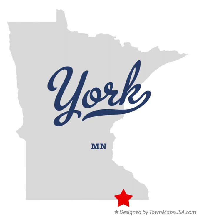 Map of York Minnesota MN