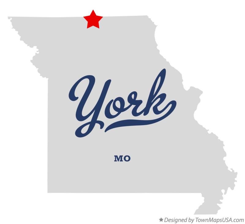 Map of York Missouri MO