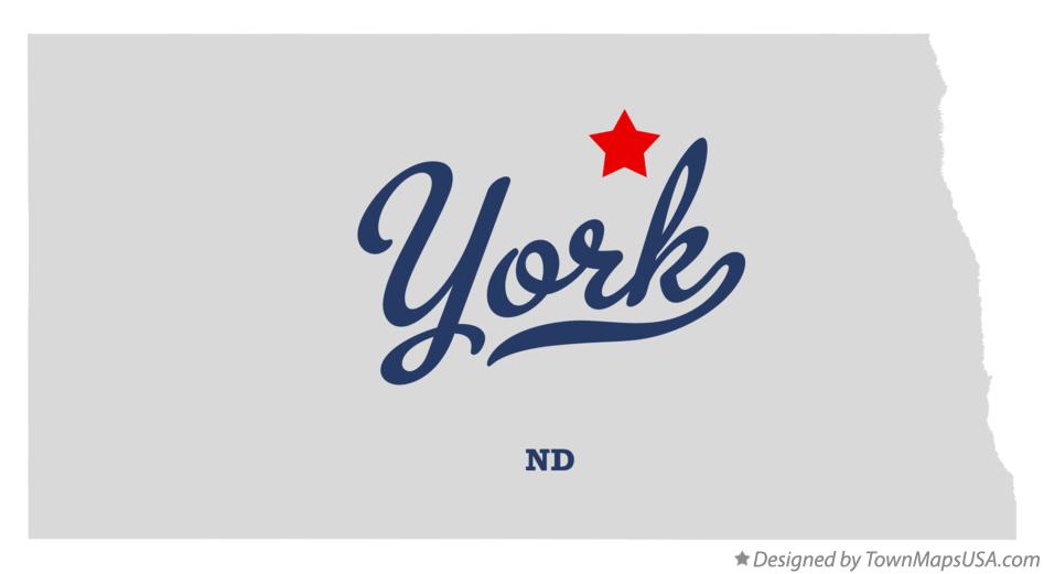Map of York North Dakota ND
