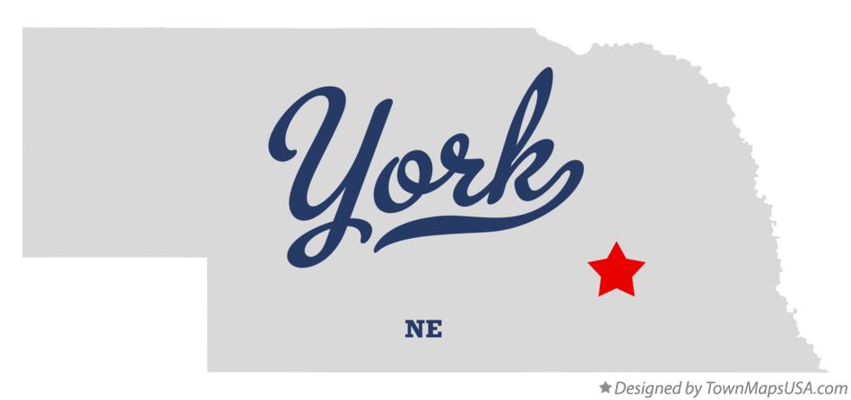 Map of York Nebraska NE