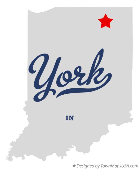 Map of York Indiana IN
