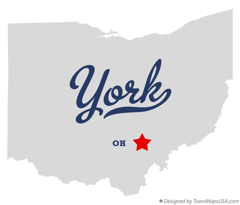 Map of York Ohio OH