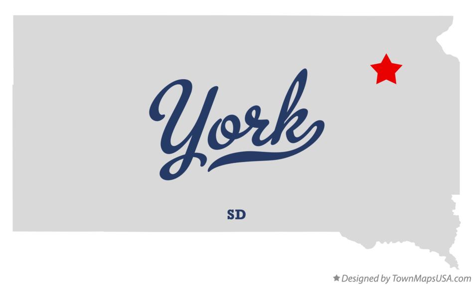 Map of York South Dakota SD