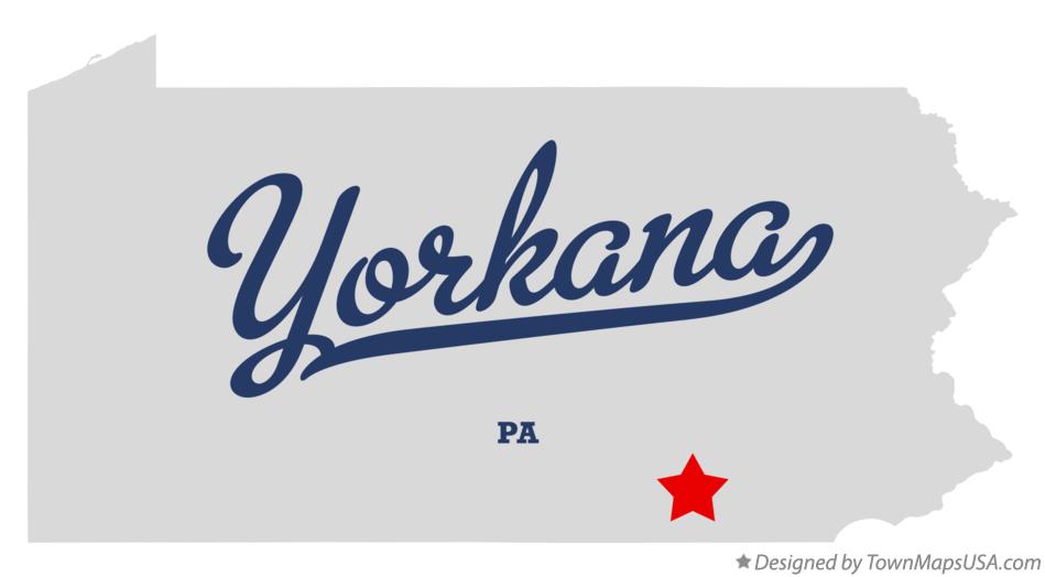Map of Yorkana Pennsylvania PA