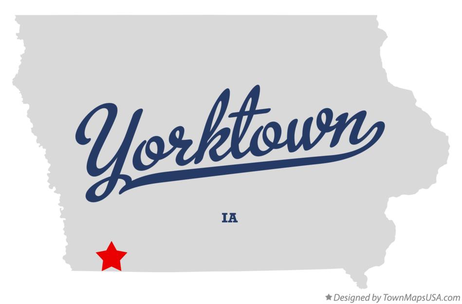Map of Yorktown Iowa IA
