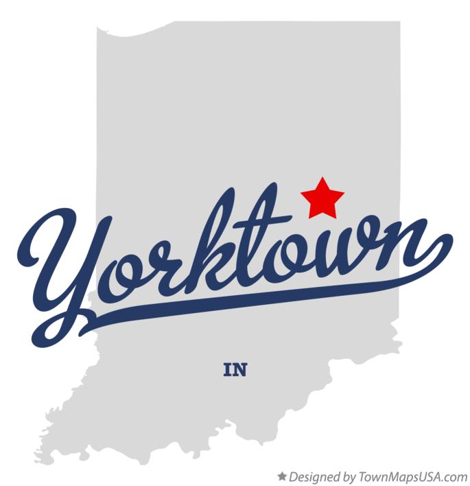 Map of Yorktown Indiana IN