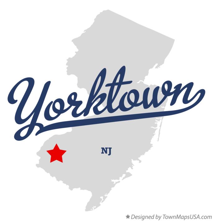 Map of Yorktown New Jersey NJ