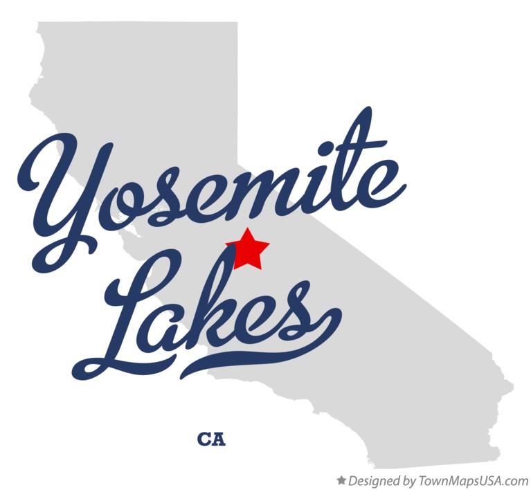 Map of Yosemite Lakes California CA