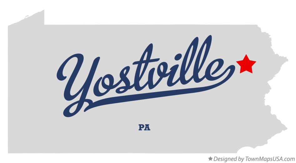 Map of Yostville Pennsylvania PA