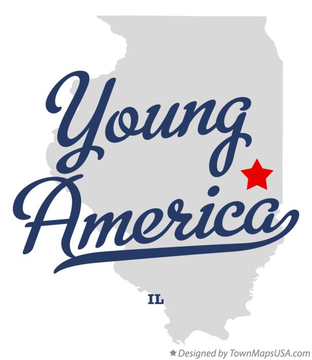 Map of Young America Illinois IL