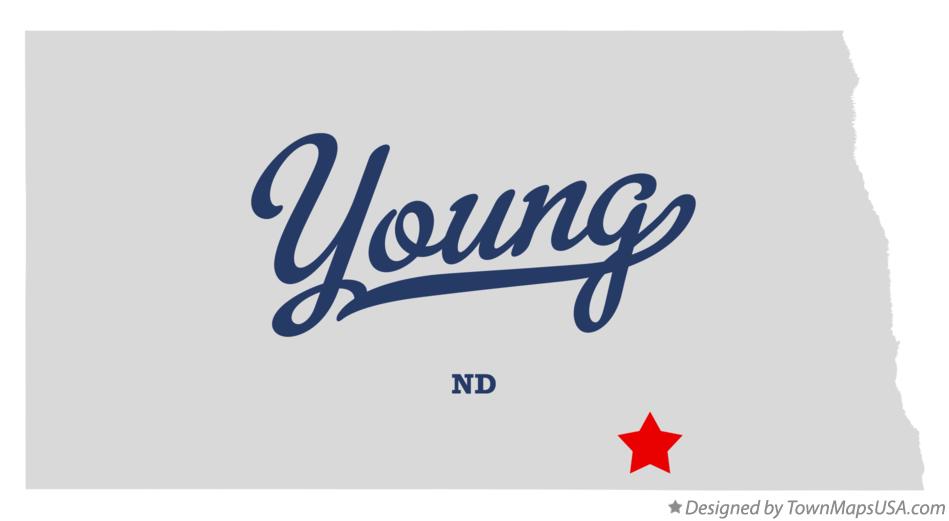 Map of Young North Dakota ND