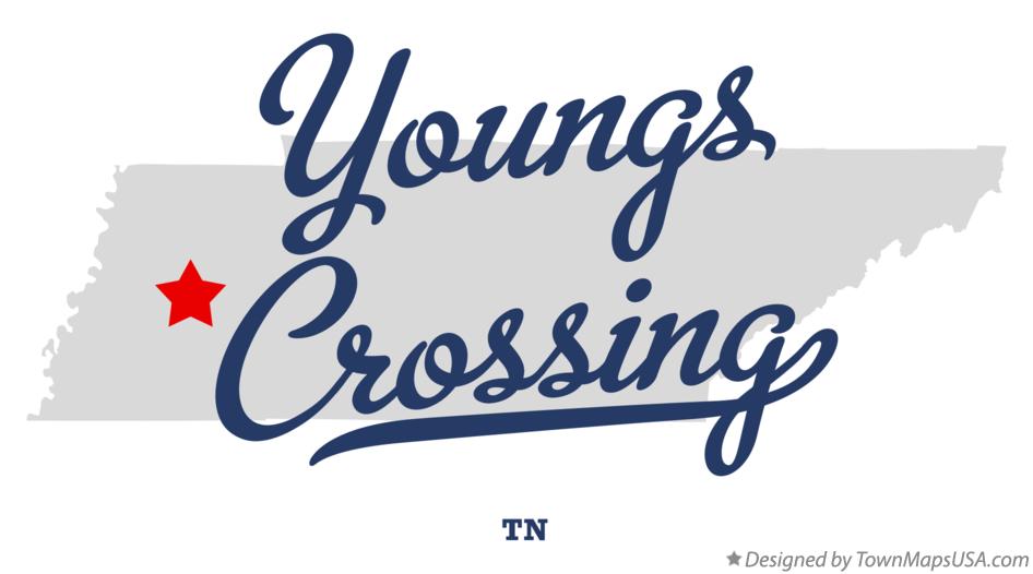 Map of Youngs Crossing Tennessee TN
