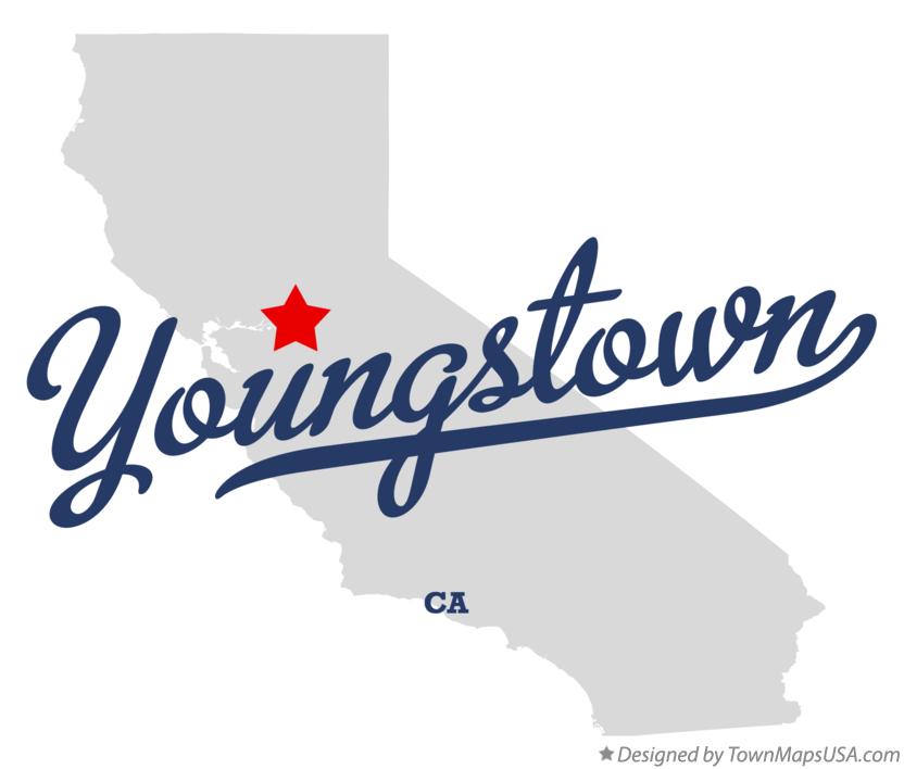 Map of Youngstown California CA
