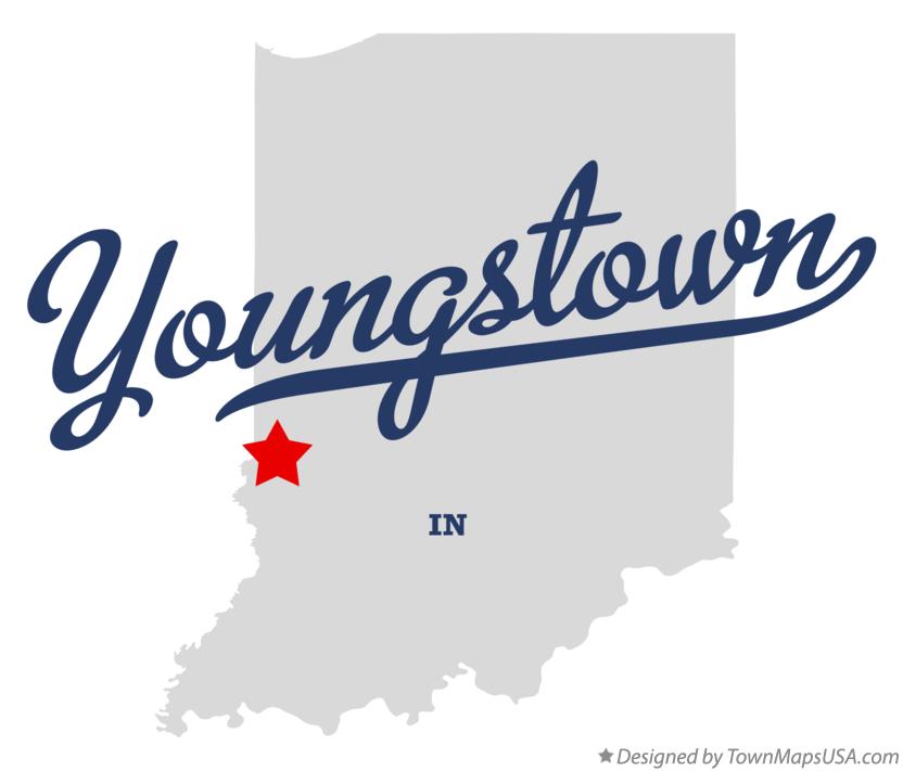 Map of Youngstown Indiana IN