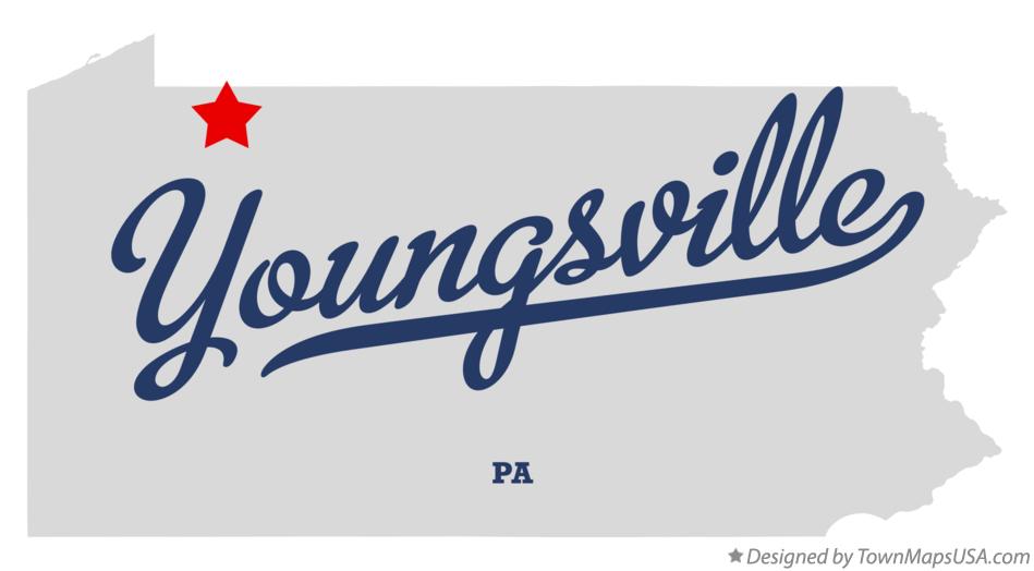 Map of Youngsville Pennsylvania PA