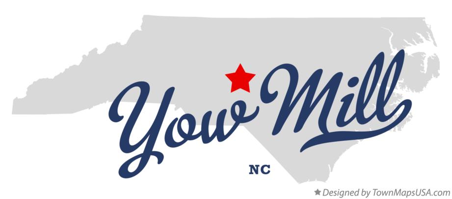Map of Yow Mill North Carolina NC