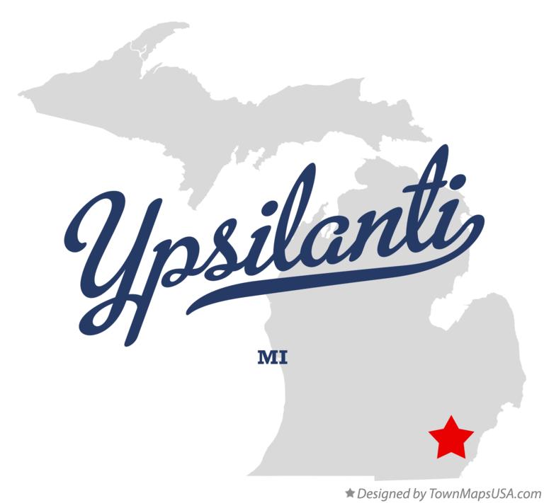 Map of Ypsilanti Michigan MI