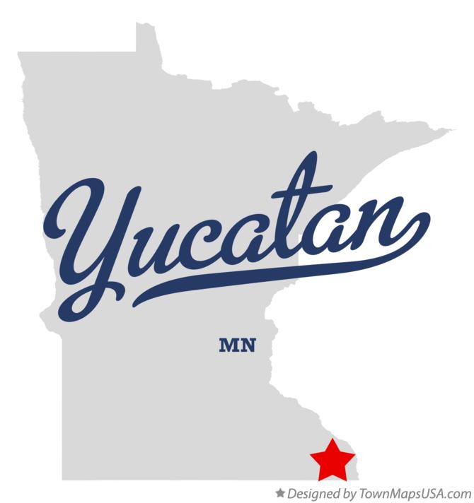 Map of Yucatan Minnesota MN