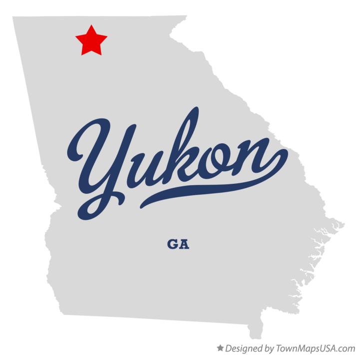 Map of Yukon Georgia GA