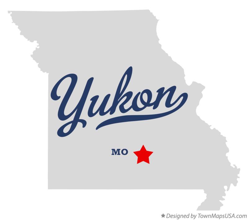 Map of Yukon Missouri MO