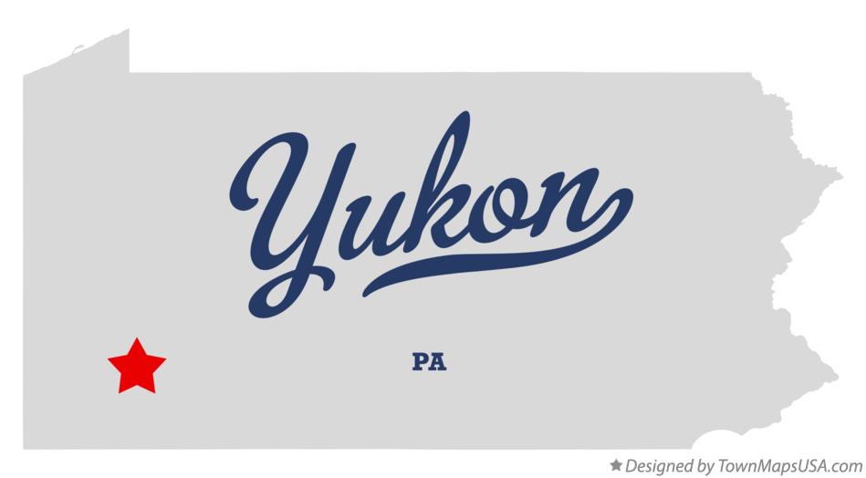 Map of Yukon Pennsylvania PA