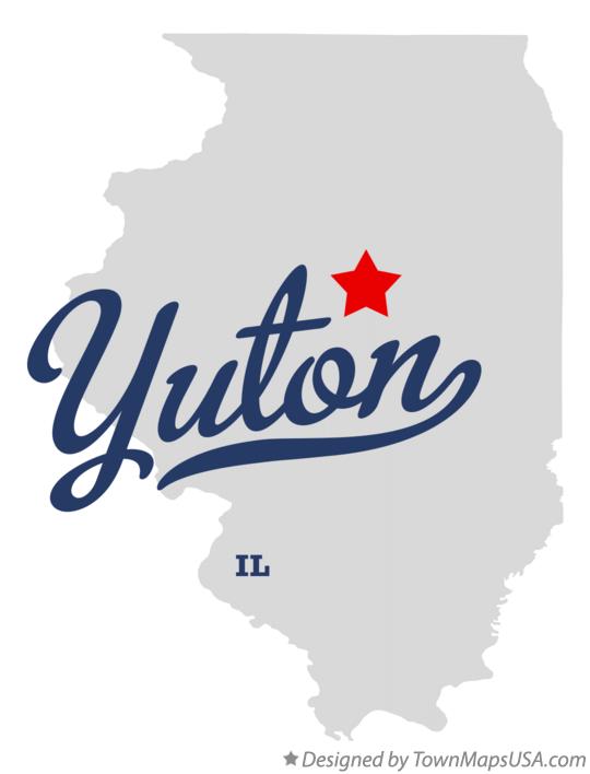 Map of Yuton Illinois IL