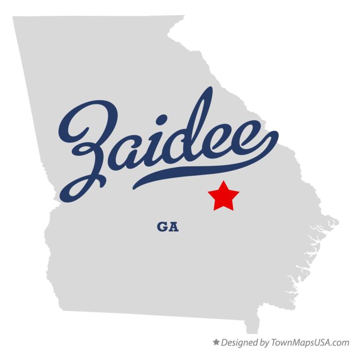 Map of Zaidee Georgia GA