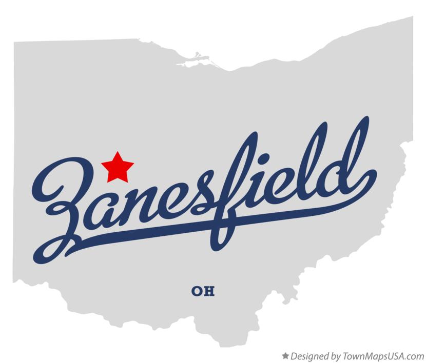 Map of Zanesfield Ohio OH