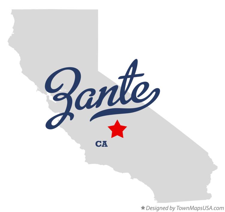 Map of Zante California CA