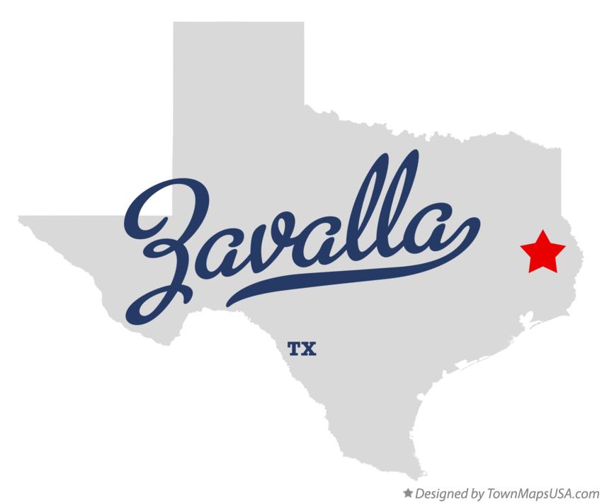 Map of Zavalla Texas TX