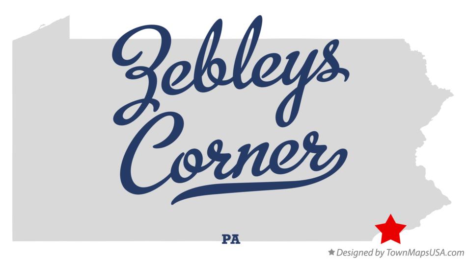 Map of Zebleys Corner Pennsylvania PA