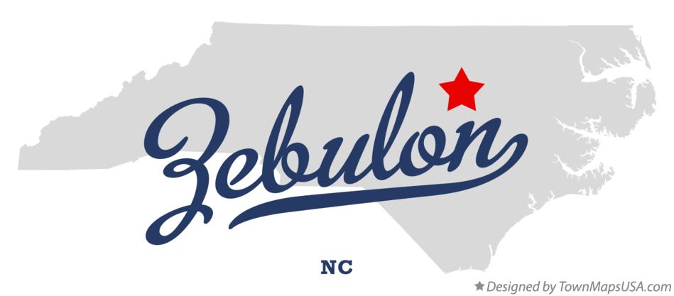 Map of Zebulon North Carolina NC