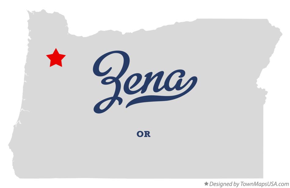 Map of Zena Oregon OR