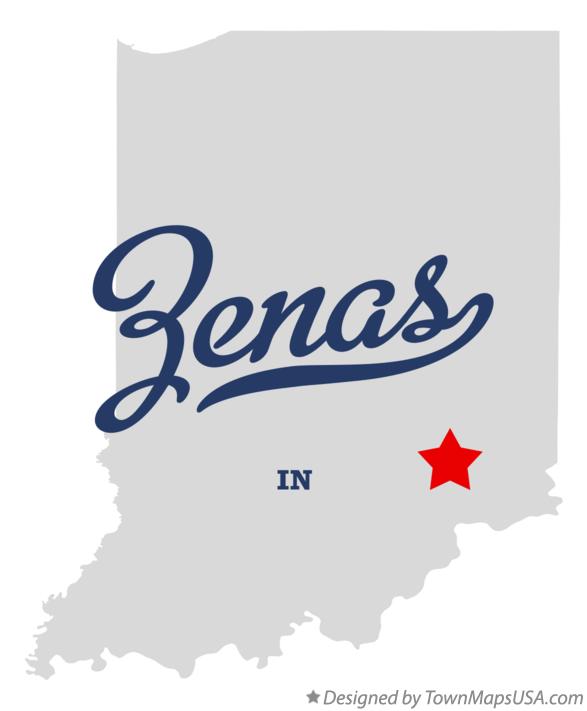 Map of Zenas Indiana IN