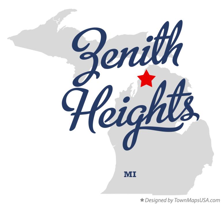 Map of Zenith Heights Michigan MI