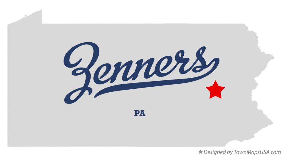 Map of Zenners Pennsylvania PA